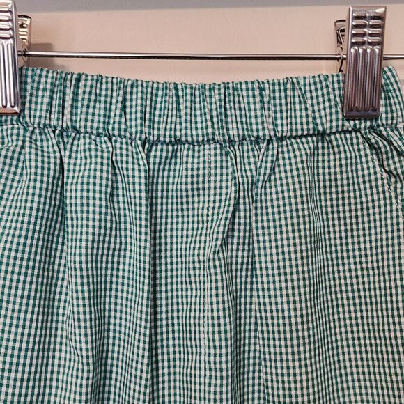 Anavini pants boys 3 green gingham lightweight cotton elastic waist New - Picture 2 of 11